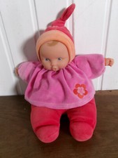 Vintage doudou Poupée Corolle 2012 lutin robe rose brodé 28 cm