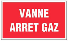 Panneau Vanne arret gaz  Rigide 330x200mm