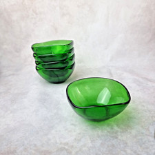 Lot de 5 coupelles vertes Vereco - années 70 - verre vintage