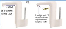 16 Crochets,Ca ne Tombe Plus,Coudé et Adhésif,Rideaux,Tringle,Fenêtre,Porte PVC