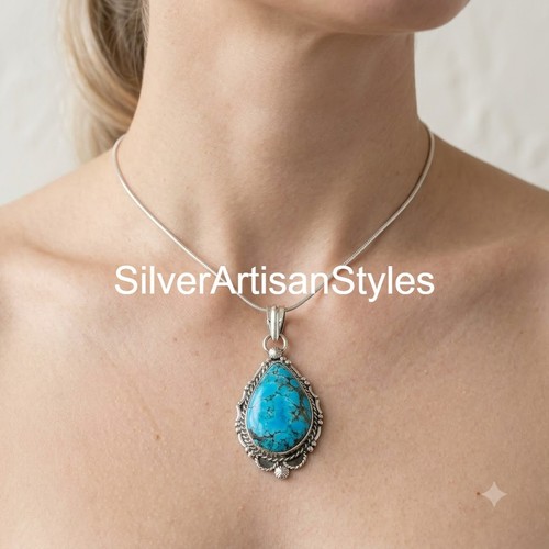 Pendentif turquoise naturelle