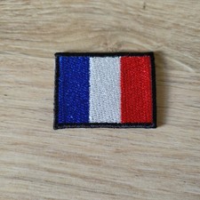 Ecusson patch Drapeau France 4cm X 3cm brodé dos thermocollant