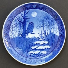 ASSIETTE DE COLLECTION signée ROYAL COPENHAGEN décor NOEL 1974 WINTER TWILIGHT
