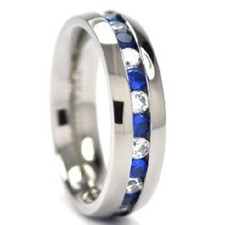 Titanium Ring, Dark Blue &