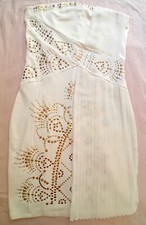 Robe bustier beige strass bronze et dorés MORGAN Taille M