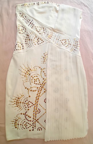 Robe bustier beige strass