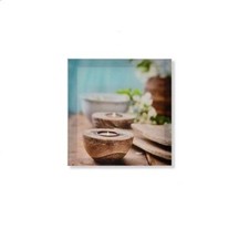Cadre toile tableau Zen SPA Bougie et Fleur - 28 x 28 cm