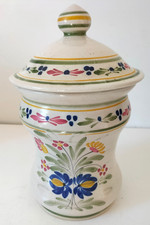 Grand pot couvert Keraluc Quimper décor floral breton peint main