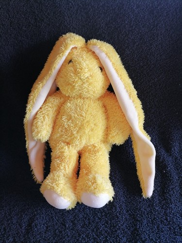Doudou peluche lapin jaune - peluche,