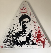 Scarface De TOPHE Sur Panneau Routier Métal Street Art Pop Art Signé