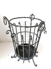 Porte-Ombrella Ovale En Fer Forgé Avec Bac À Gouttes