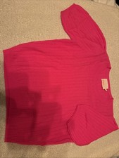 Pull Cachemire Femme ABSOLUT CASHMERE TM Rose Fluo Manches Ballons