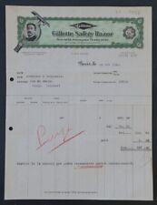 Facture PARIS 1921 GILLETTE SAFETY RAZOR    illustrée 63 