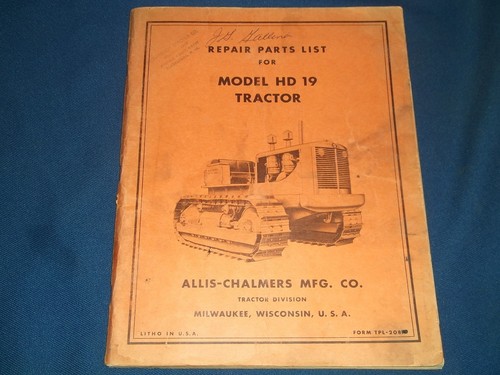 Allis chalmers hd19 manuel - allis,
