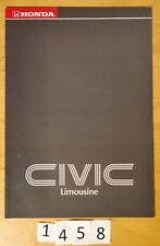 HONDA CIVIC BERLINE 1.4 L/ 1.6 i GL Prospectus D 22 pages 1988