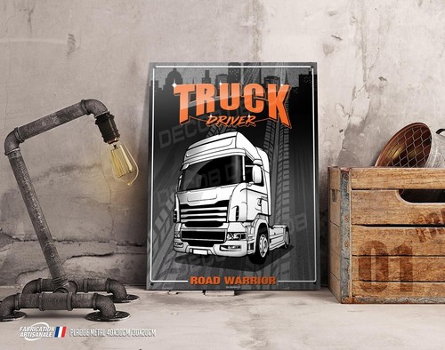 Plaque métal déco - , camion