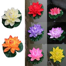 Lotus flottant nénuphar multicolore plastique étang aquarium décoration fauss