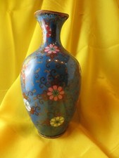  ancien vase asiatique chine chinois en cloisonné bronze antique chinese 
