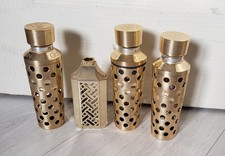 Lot 4 Habillage De Flacon GÜerlain vintage Etui en metal doré 