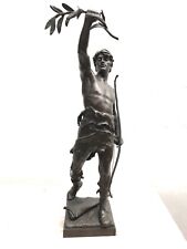 BRONZE  ANCIEN Eugène MARIOTON (1854-1933) Le vainqueur , Grande Hauteur 85 Cm!!