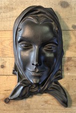Sculpture murale tête - murale, visage