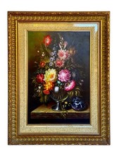 Tableau Ancien Nature Morte Aux Fleurs Huile Sur Toile Signé École Française