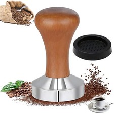 Tamper à Café Espresso Tamper 51mm Avec Manche en Bois - Tasseur en Acier Ino...