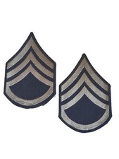Paire de Grades de manche US Army Staff Sergeant tissé beige Mod.42 WW2 ORIGINAL