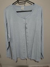 GILET CARDIGAN MI LONG BLEU