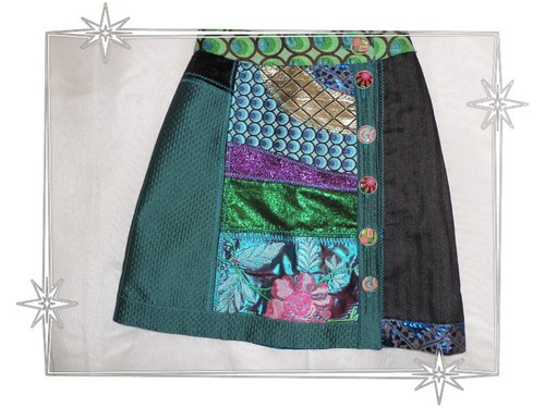 Jupe fantaisie patchwork - jupe,