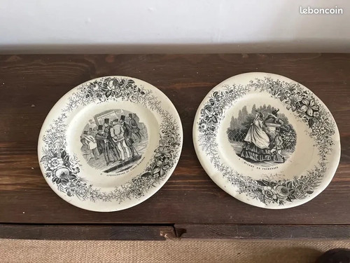Lot assiettes parlantes - assiettes,