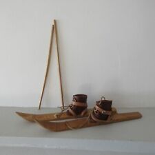 original G.L. : paire de skis et chaussures pour Bleuette période 1930-40