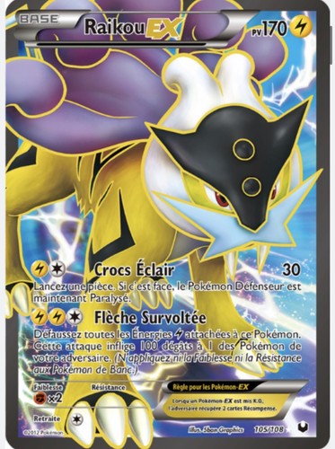 Carte pokémon raikou - carte,