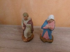 ancien personnages crèche santons JOSEPH ET MARIE terre cuite