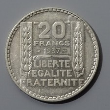 20 francs 1937 turin argent en