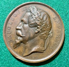 NAPOLÉON III EMPEREUR MÉDAILLE CHEMINS DE FER VICINAUX STRASBOURG OUDINÉ CUIVRE