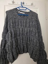 pull femme taille unique - gris chiné - très bon état - manches longues - très c