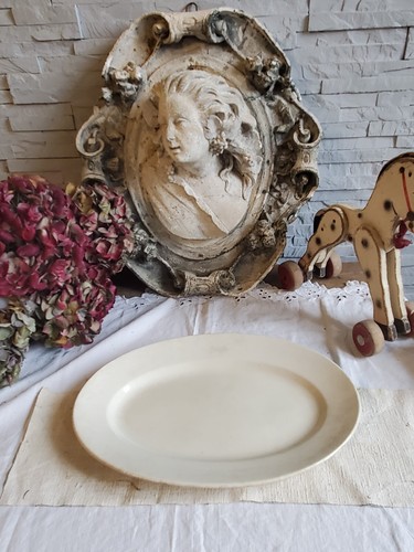 Plat oval blanc patine choisy - plat,