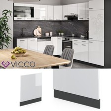 Façade lave-vaisselle Meuble de cuisine R-Line 60 cm anthracite blanc Vicco
