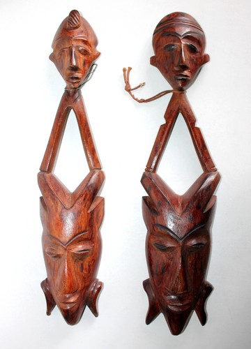 Sculpture couple baoulé - 2,