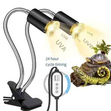 Lampe chauffante reptile lampe à double tête avec pince lumière reptile avec ...