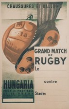 "CHAUSSURES et BALLONS HUNGARIA" Affiche originale entoilée Litho NATHAN 1937 