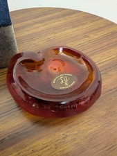 Nautilus Ammonite en cristal ambré cristalleries Royales de Champagne 1666 Bayel