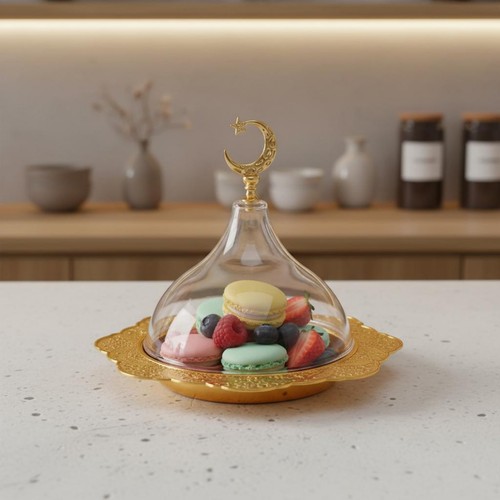 Plat dessert avec cloche - plat, à