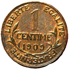 #3260 - RARE - 1 centime 1909