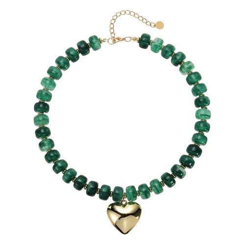 Collier cœur perles - collier,