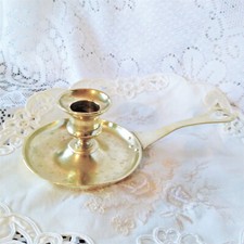 Bougeoir à main cuivre doré XIXe