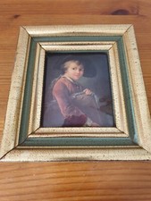 Rare plaque HELCA émaillée martelée à la main cadre doré à la feuille