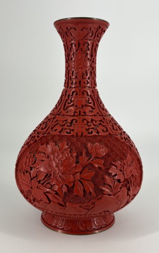 Vase chine laque cinabre - vase,