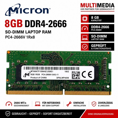 Micron 8gb ddr4 2666 dimm - 8gb, so-dimm